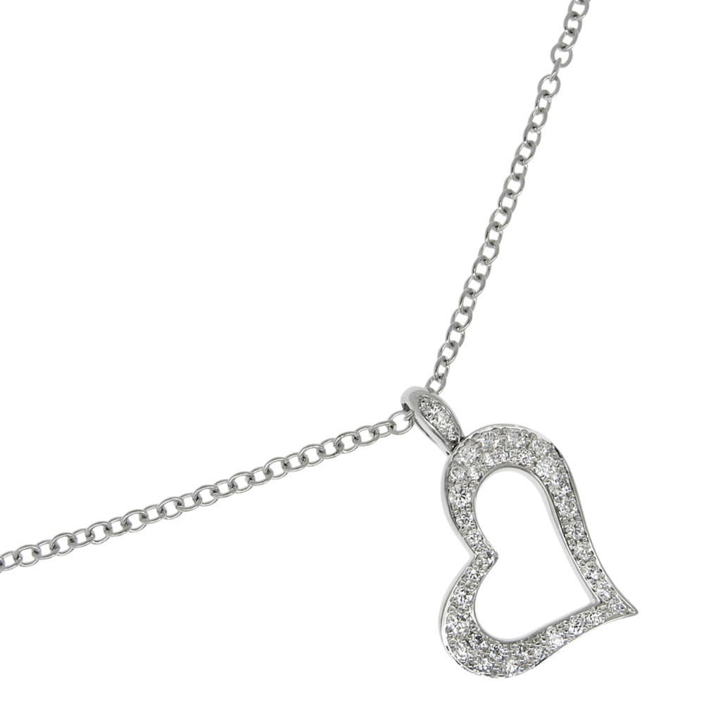 PIAGET 18k Silver Diamond Heart Necklace